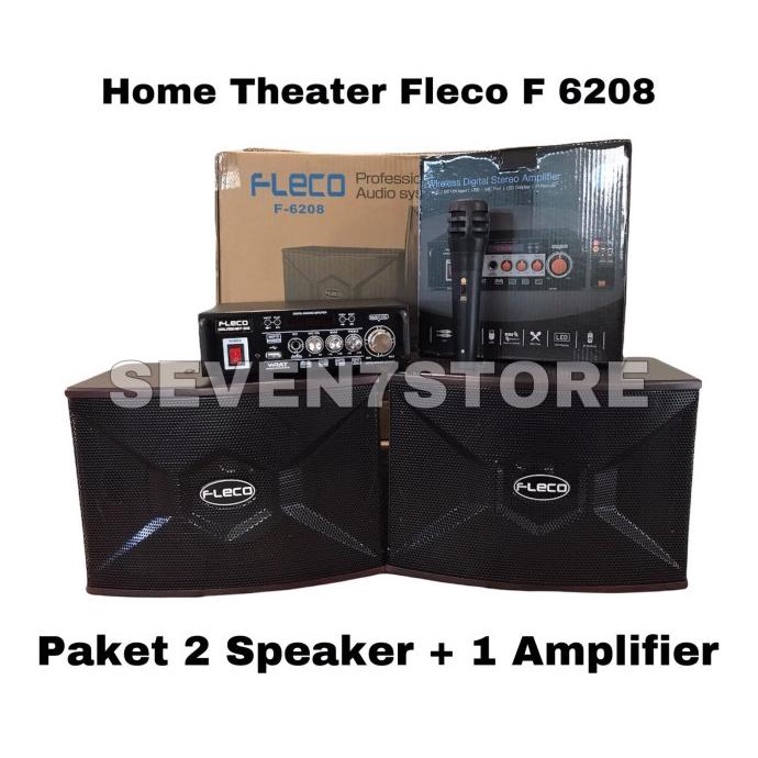 Home Karaoke Speaker Mini + Amplifier Bluetooth Fleco F 6208 Bonus Mic Omeriamart