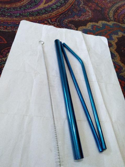 Set 5in1 Sedotan Stainless Straw Reusable Sedotan Ramah Lingkungan Bisa Dicuci Ulang