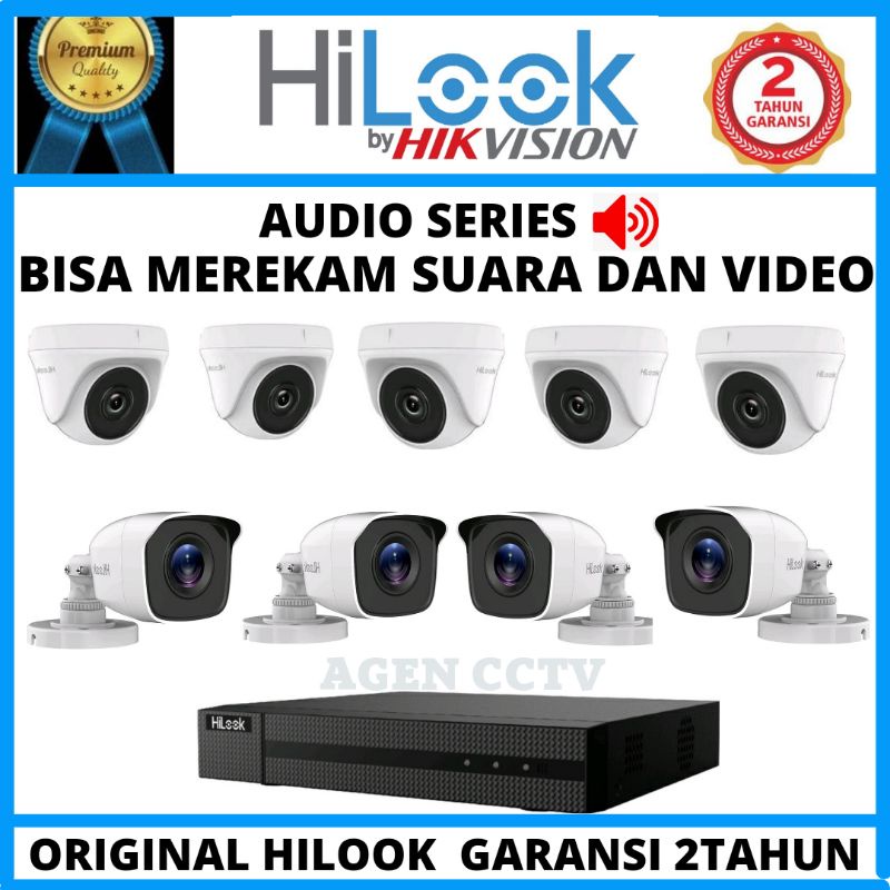 PAKET CCTV HILOOK AUDIO SERIES 16 CHANNEL 9 KAMERA 2MP 1080P BISA MEREKAM SUARA DAN VIDEO