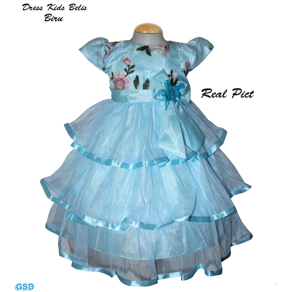 Dress Belis/Kasual Dress Brukat /Promo Gaun Anak Impor/ Fashion Anak/ Baju Pesta Murah