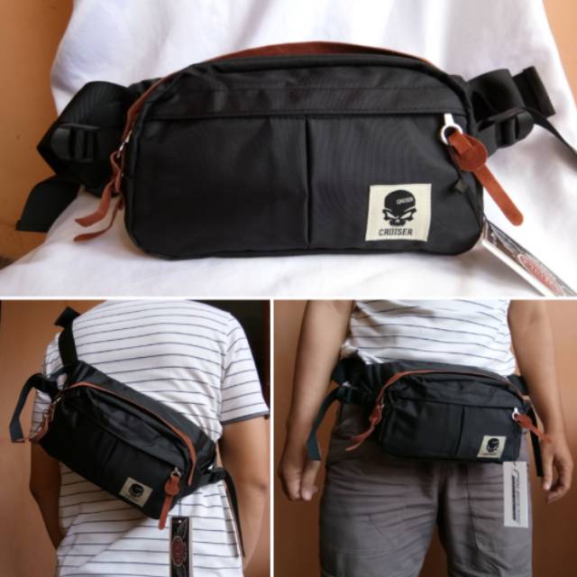 Tas pinggang import / Waist bag / cross body bag - skull - Cruiser