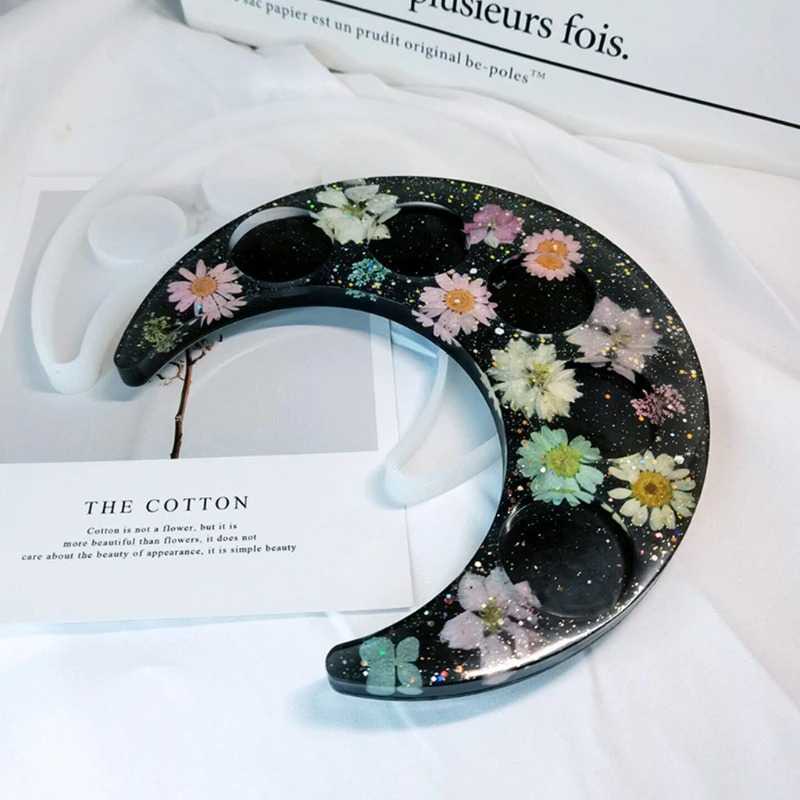 TD-AI Xiyo Cetakan Tempat Lilin Resin Silicone Mold Model Bulan - 5042
