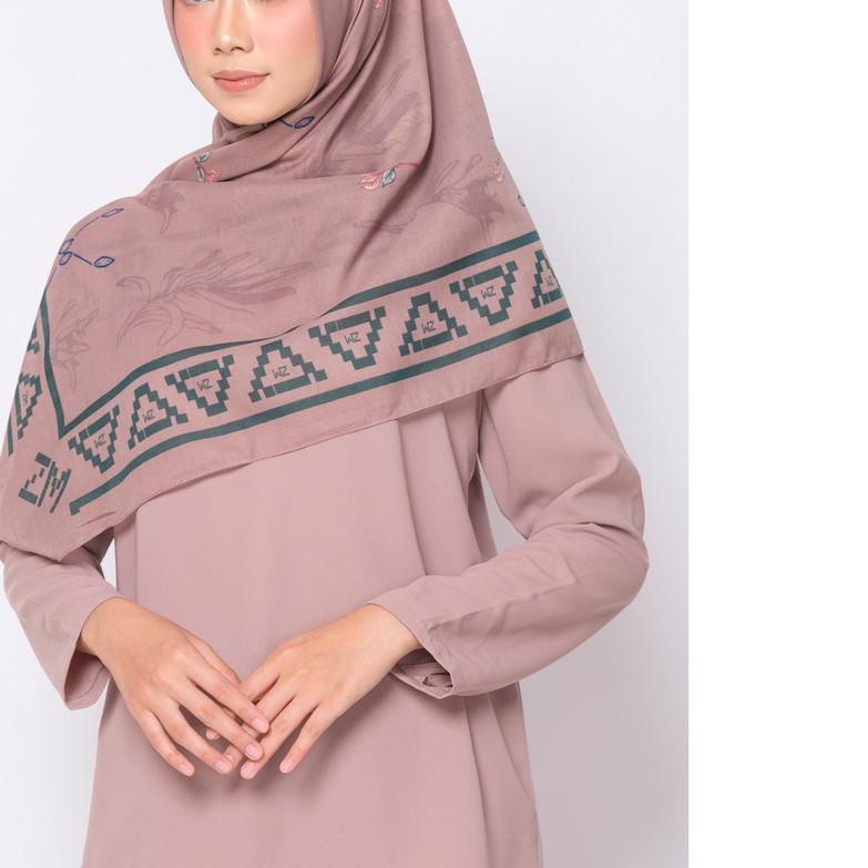 ☏ ZM Zaskia Mecca - Kayu Aro Dusty Pink Scarf Kerudung Segi Empat ➺