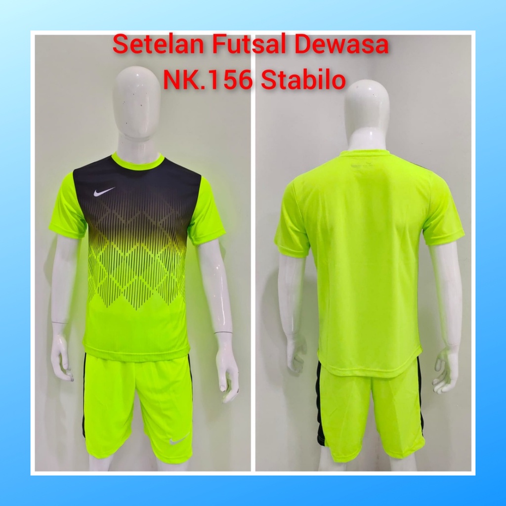 jersey futsal pria kaos sepak bola baju dan celana setelan wanita dewasa t-shirt outfit seragam jarsey kostum olahraga pakaian apparel sport jersy soccer casual jersi suit NK156 stabilo