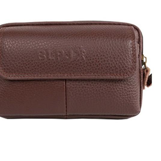 Sarung hp pinggang kulit asli import dompet 5 5,5 6 inch model rebah tidur (S-BJH)