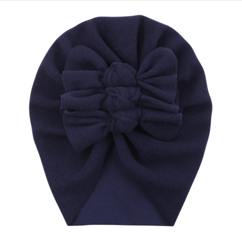 T-87 NEW Turban / topi anak bayi motif tiga pita kualitas premium-6.Navy