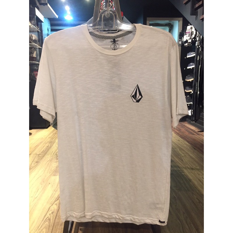 BAJU PRIA LENGAN PENDEK KAOS VOLCOM ORIGINAL BESTSELLER BERKUALITAS WARNA PUTIH BAHAN BERSERAT