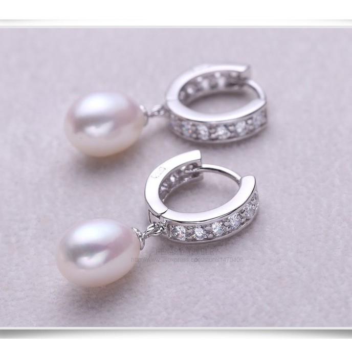 Anting Mutiara Air Tawar ASLI Import korea S925 Sterling Silver - A012