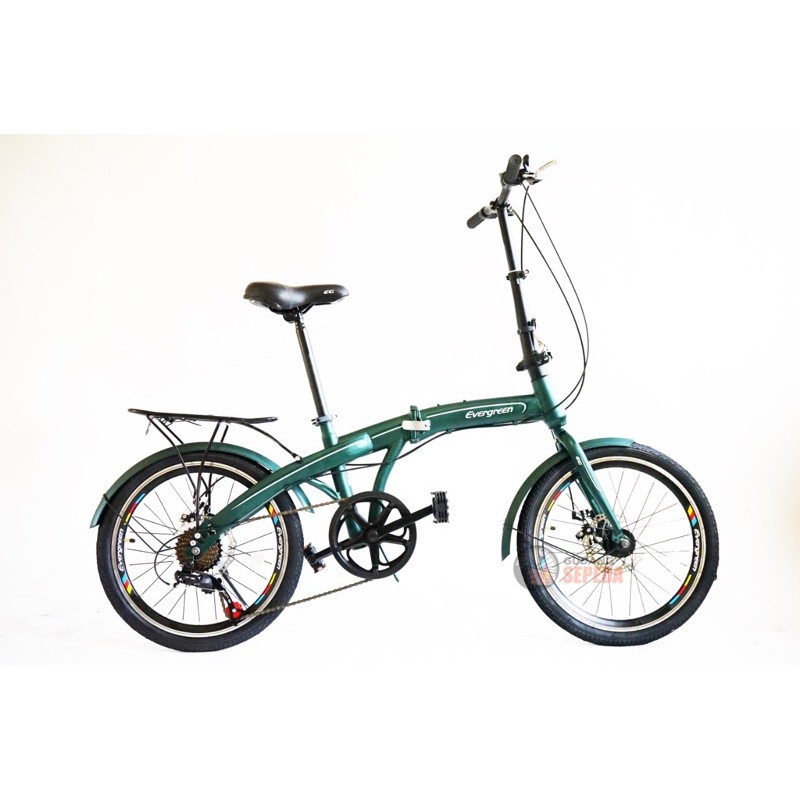 Khusus Expedisi Sepeda Lipat Evergreen 20 Double Discbrake Cakram Import Taiwan bisa COD gudang foldingbike-2