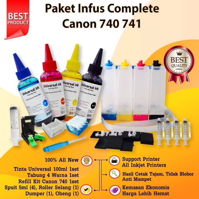 Paket Lengkap Infus Printer Canon MP145 MP198 IP1980 IP1880 IP1700