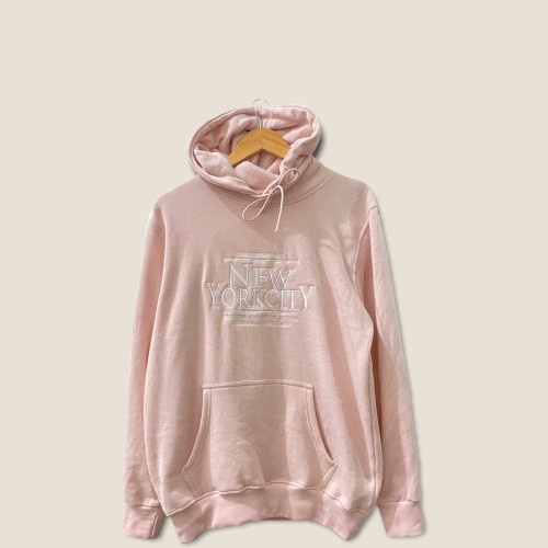 Hoodie H&amp;M New york Pink bordir logo Sweater HnM wanita New york