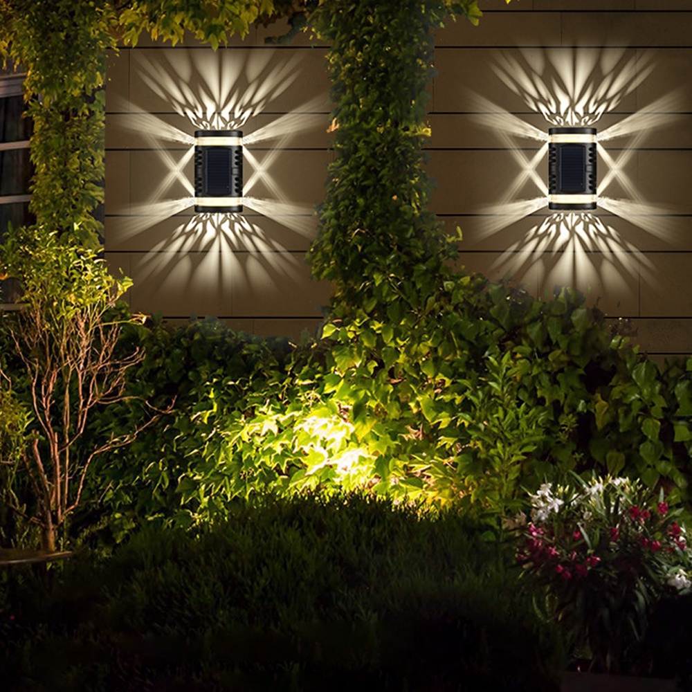 [1Pcs Outdoor solar garden lights] [Waterproof Hanging Lamp] [Wall Led Light] [Solar Fence Decorative Light]