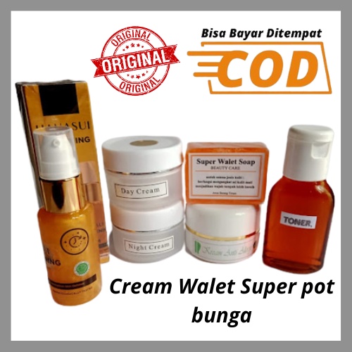 Paket krim WALET original pot bunga / krim walet original pot bunga toner dan serum