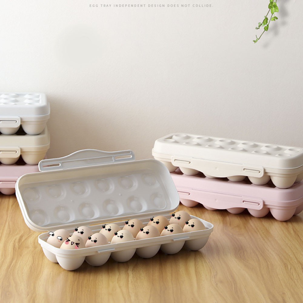 【COD Tangding】Egg Tray Holder Storage Box Refrigerator Crisper Container Home Storage Organization Case