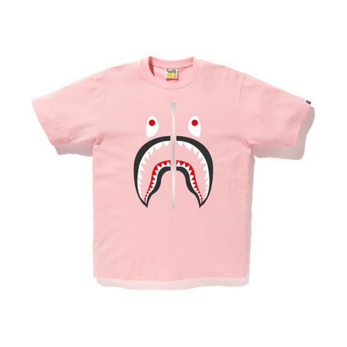 Kaos Wanita / Tumblr Tee Lengan Pendek Bape Shark - Pink