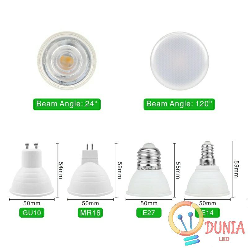 LAMPU HALOGEN SPOTLIGHT LED 7WATT FITTING E27 7 WATT COB SOROT 7W LAMPU
