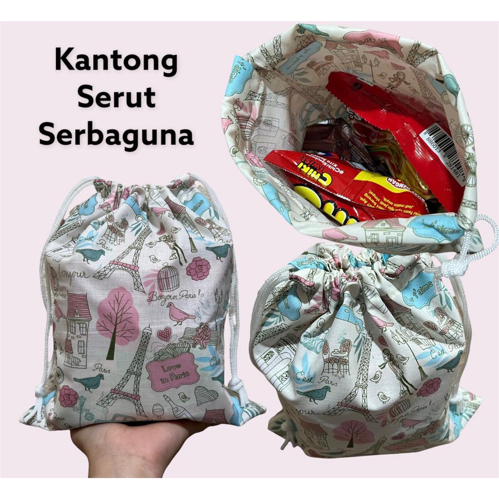 Fawn'G Handmade - Drawstring Pouch serbaguna / Kantong Souvenir Goodie / Kantong Serut