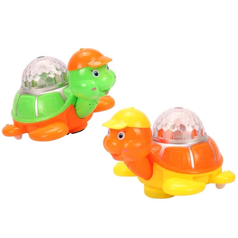 Mainan Anak Kura Kura Disko Turtle Boneka Kura Kura Berjalan Lampu Dan Music