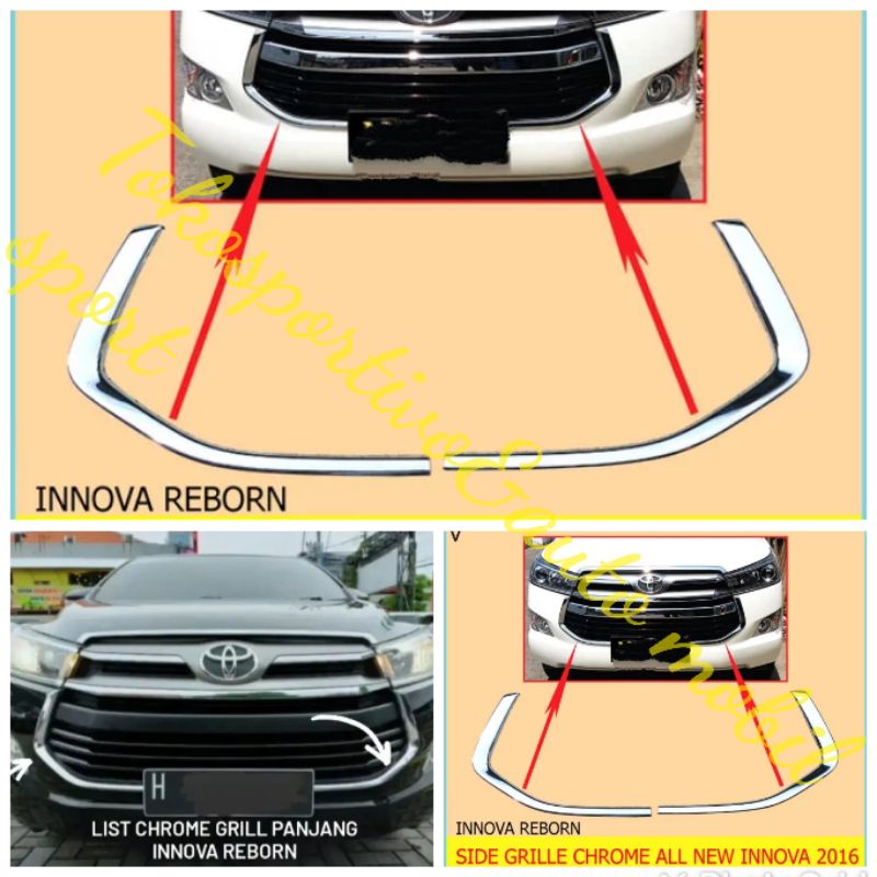 Lis list grille grill full radiator bawah depan Toyota all new Innova Reborn 2016-2018 chrome