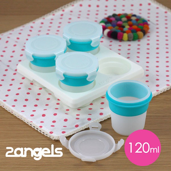 2Angels Silicone Baby Food Storage Cup 4x120ml | Wadah Mpasi