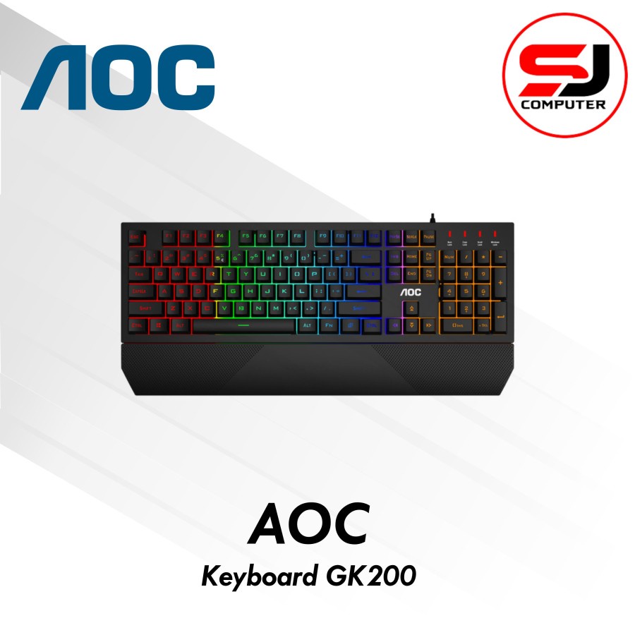 Keyboard AOC GK200 GK 200 RGB Gaming Keyboard With Wristpad
