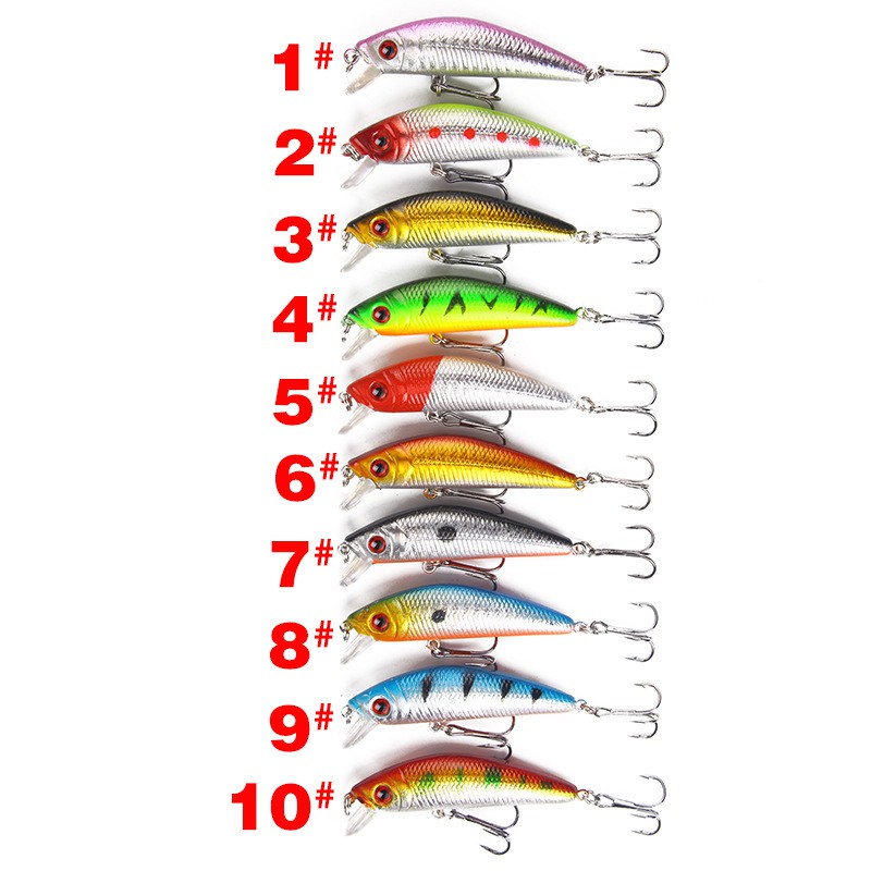 Umpan Mancing relix nusantara Umpan Ikan Kail Pancing Minnow Lure Umpan Pancing Buatan Umpan Mancing Top Water Lure Umpan Pancing Alat Pancing 1Pcs 70mm/7.9g Alat Pancing Murah Plastic Bait