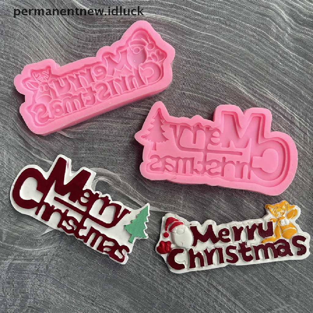 1 Pc Cetakan Kue / Coklat Bahan Silikon Desain Alfabet Natal