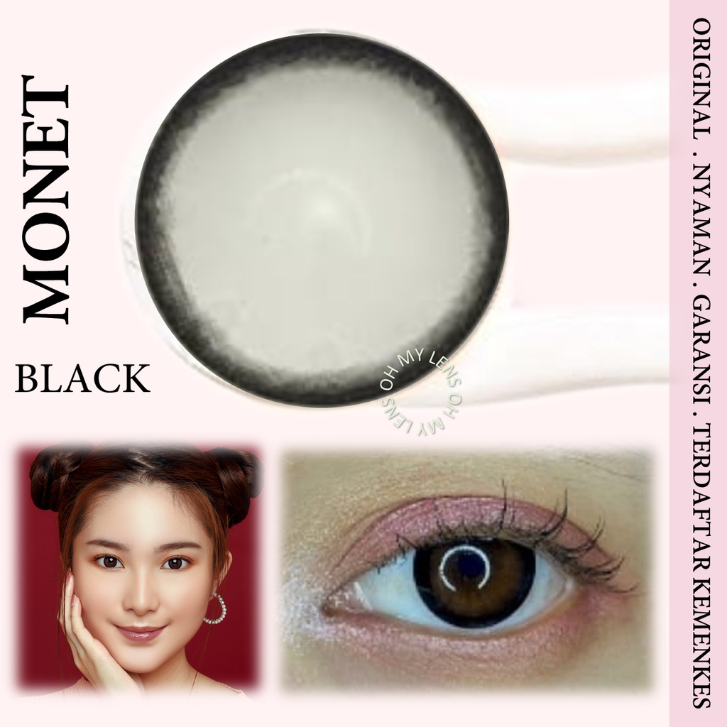 soflens minus MONET BLACK bigger eye look Softlens Minus Ring Hitam Soflen minus contact lens minus 