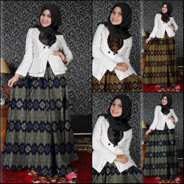 Stelan Baju  Wanita Fashion Set Blaz Hasna Tosca  Kuning 