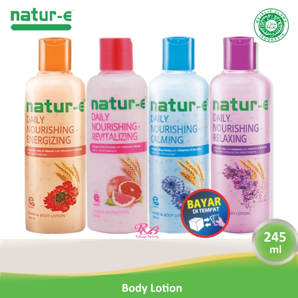 Natur E Hand Body Lotion 245ml ( Oranye - Pink - Biru - Ungu )
