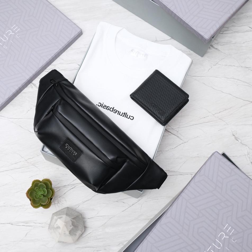 trx Kk9K4-- CULTURE BASIC | PAKET BOX LUXURY TSHIRT MIRROR (TM + WAISTBAG + DOMPET) INCLUDE BOX