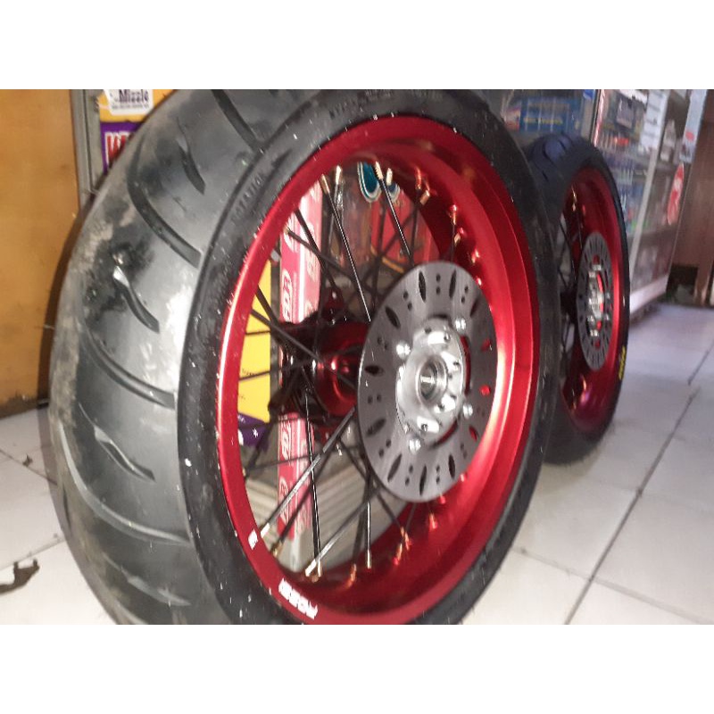 Velg Crf Supermotto tubles whellset crf 150 ban sumo tubles anti bocor