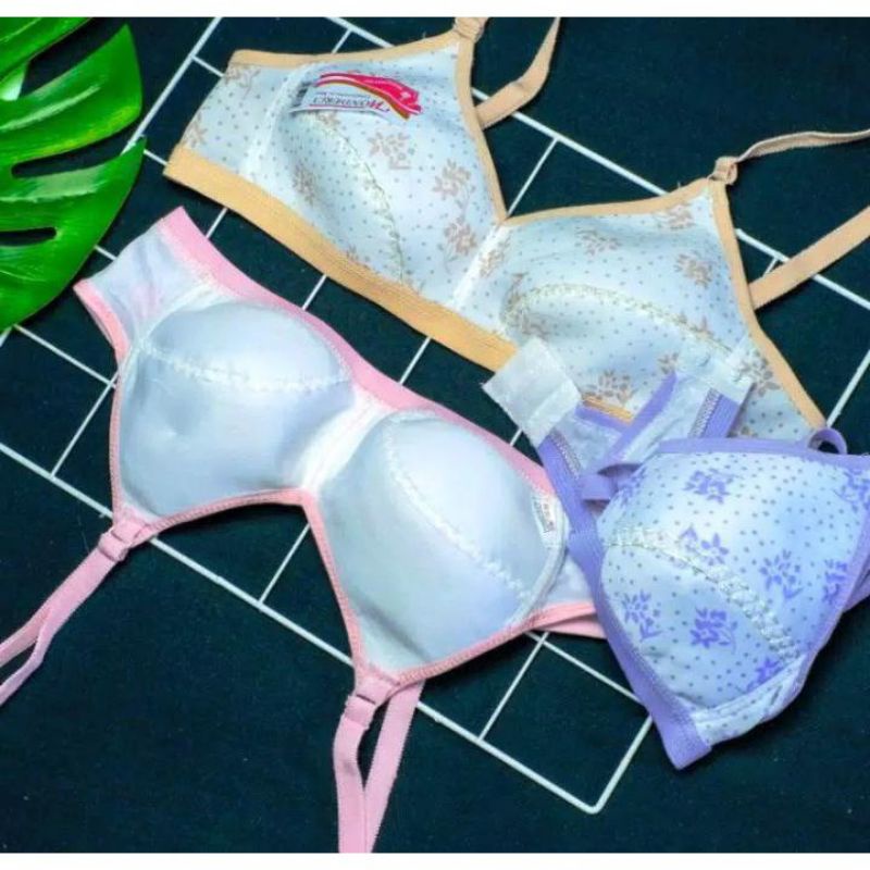 Grosir 12 pcs bh beauty tanpa busa tanpa kawat kait 2 termurah | bra bh remaja size seri murah