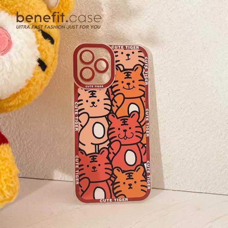 Soft Case TPU Motif Bunga Harimau Untuk Iphone 13 12 Mini 11 Pro X XR XS Max SE 2020 6 6S 7 8 Plus