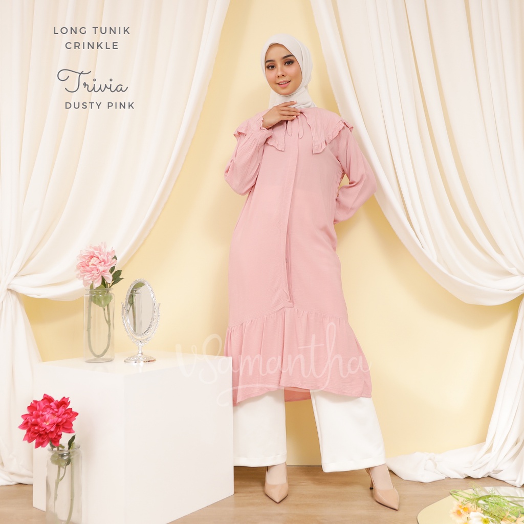 Long Tunik Wanita Rayon Crinkle Trivia