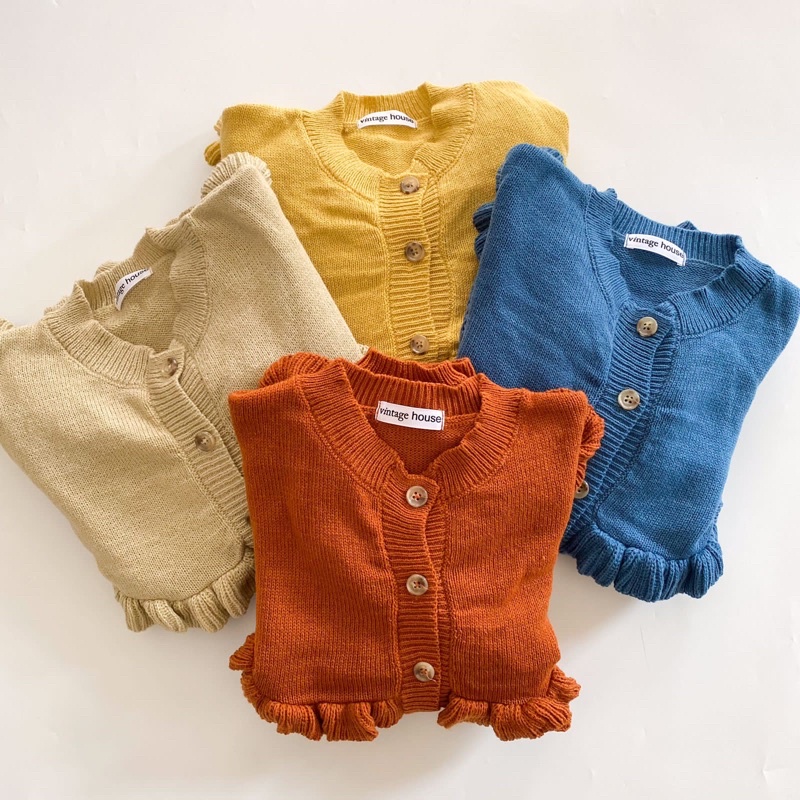 Vintage House Jisoo Korean Knit Cardi (Cardigan Rajut Wanita Korea)-1