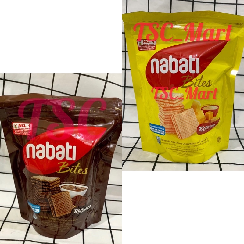 

Nabati Bites Richoco 112gr / Nabati Bites Richeese / Nabati / Bites / Richoco / Richeese / Choco / Wafer / Krim / Cokelat / Chocolate / Cream / Cheese / Keju