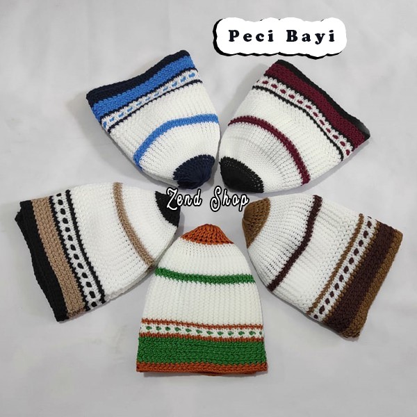 Peci Bayi Rajut - Peci Anak Rajut -  Peci rajut anak bahan elastis - Peci anak rajut polos