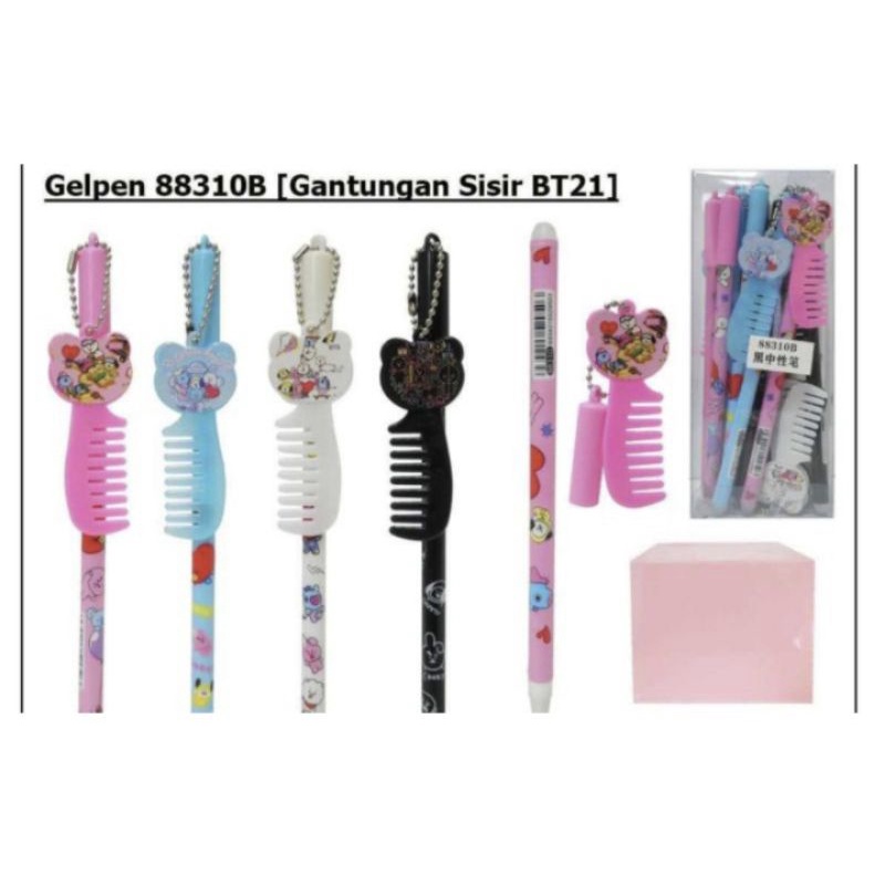 (12pc) PEN GEL GANTUNG BTS/GEL PEN BTS/PEN GANTUNG BUKU BTS-SISIR