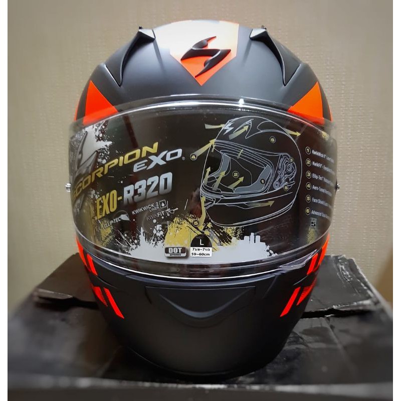 Helm Scorpion Exo R320 Endeavor Black Orange Import Original Shopee Indonesia