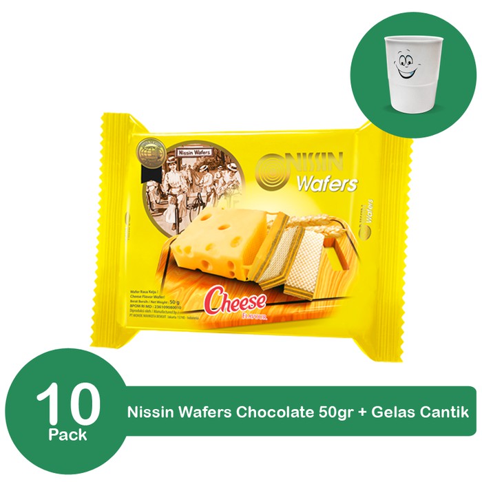 

Nissin Wafers Cheese 50 gr 10 pcs x 50gr Plus Gelas Cantik