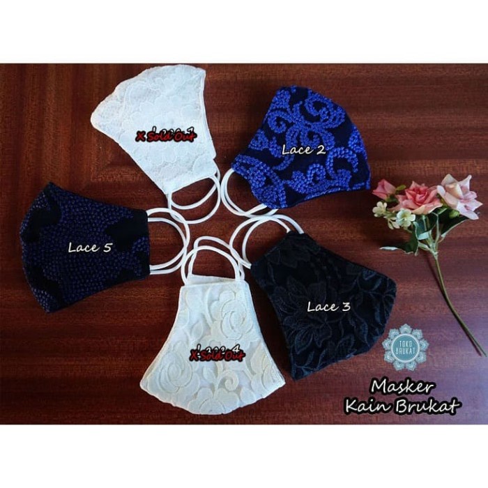 Masker Kain Brukat Lace / Masker Kain Lace - Lace 3
