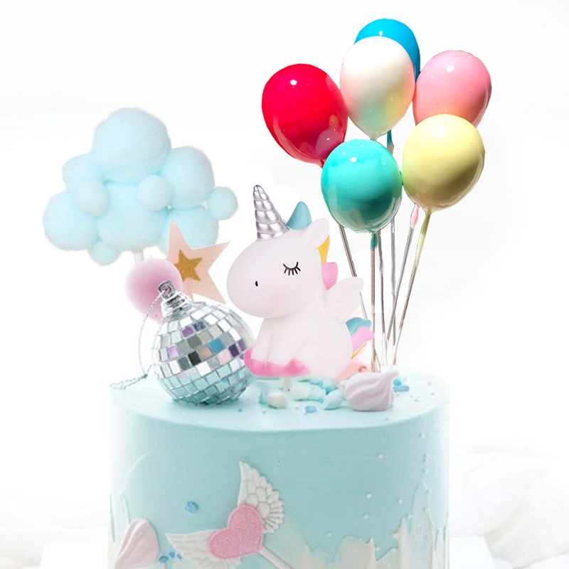 Topper Kue Bentuk Kartun Unicorn Untuk Dekorasi Pesta Baby Shower