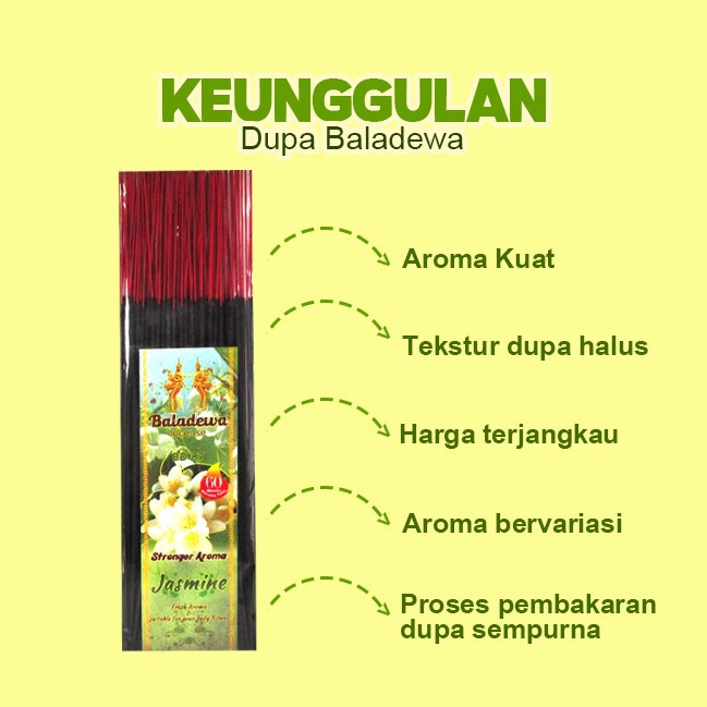 Dupa/ Hio Wangi Harum Baladewa 39 cm 250 gram Jasmine hitam