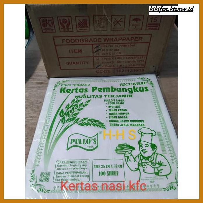 

ANEKA-BERAS- KERTAS PEMBUNGKUS NASI KFC - PULOS ECER 100P -BERAS-SEHAT.