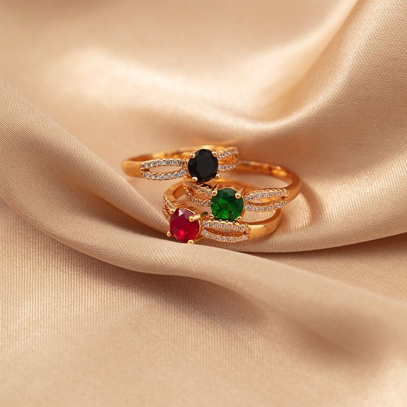 Cincin Xuping Zirkon Perhiasan Cincin Kawin Xuping Emas