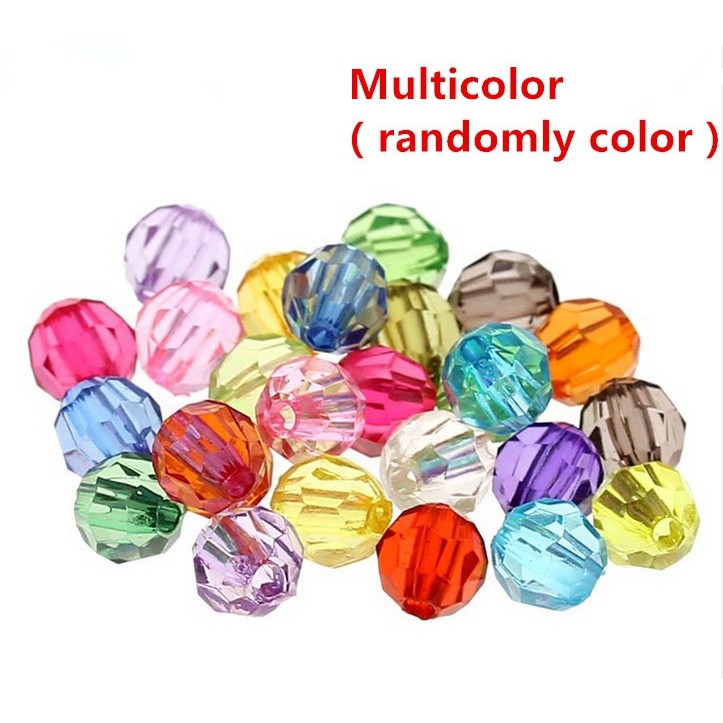 6Mm / 8MM / 10MM / 12MM / 14MM Manik-Manik Bulat Bahan Akrilik Warna Campur Untuk Membuat Perhiasan