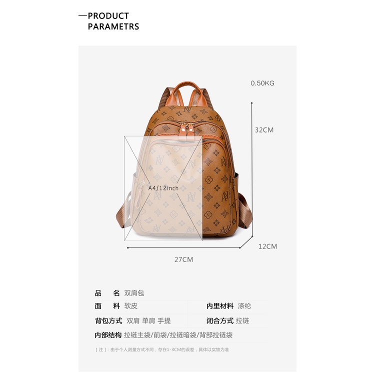 kulit buatan Ransel Wanita tahan air tas backpack perempuan tas galas Fashion Travel Backpack beg belakang import ransel  beg sandang Women's Bags Ladies  1116