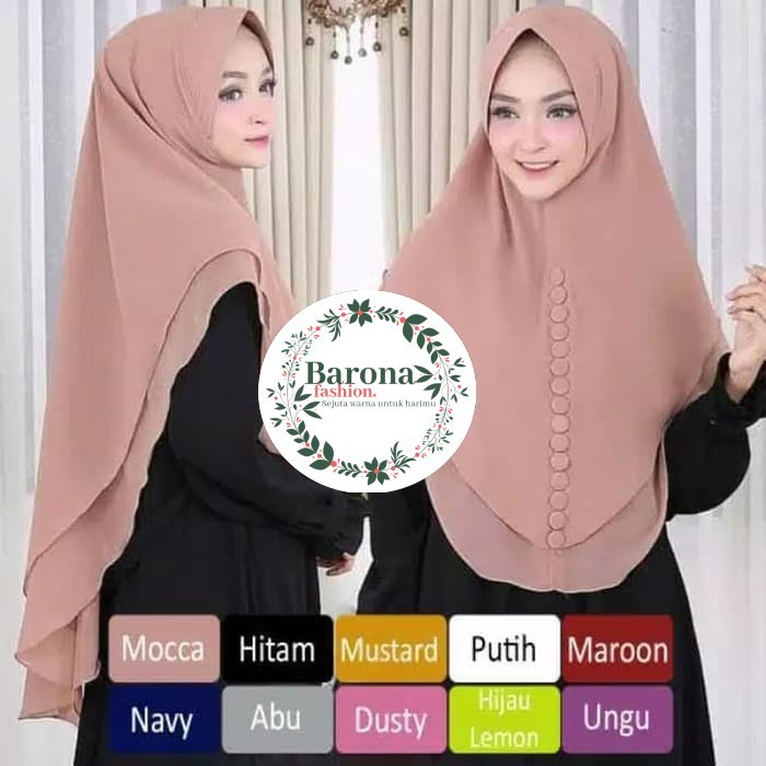 Hijab Jilbab Khimar Syari Terbaru Raudah Sifon 2 Layer Termurah