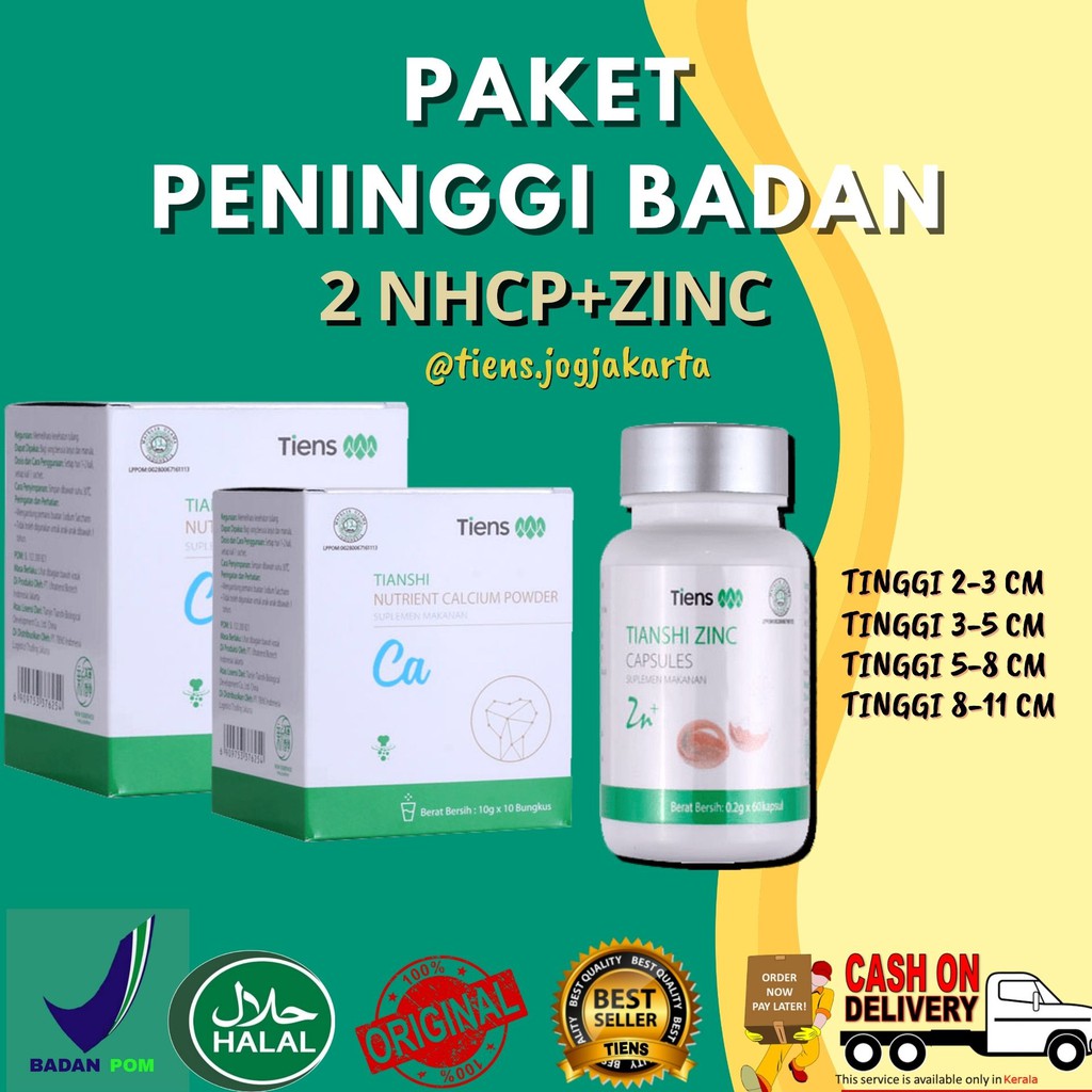 

Peninggi badan tiens original susu NHCP dan zinc kapsul / aman / halal / bpom